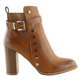 Bottines à talon camel 88073 brun 7
