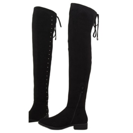 Bottines noires à talons plats 7368 1