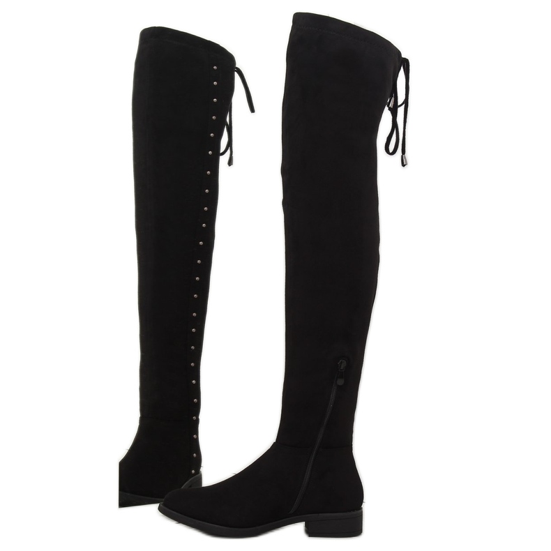 Bottines noires à talons plats 7368 le noir 1