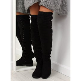 Bottines noires à talons plats 7368 2