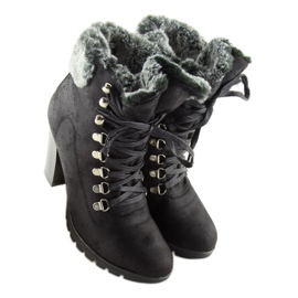 Bottines noires à talons N501 Noir le noir 2