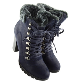 Bottines à talons bleu marine N501 Navy 1