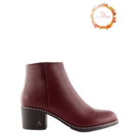 Bottes sur un talon stable bordeaux BH120-KB rouge 4