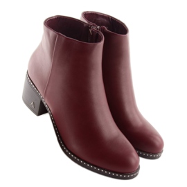 Bottes sur un talon stable bordeaux BH120-KB rouge 1