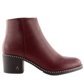 Bottes sur un talon stable bordeaux BH120-KB rouge 3