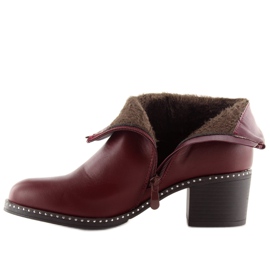 Bottes sur un talon stable bordeaux BH120-KB rouge 6