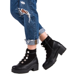 Queen Vivi Travailleurs lacés noir 2