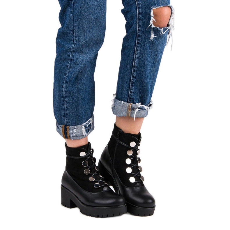 Queen Vivi Travailleurs lacés le noir 1