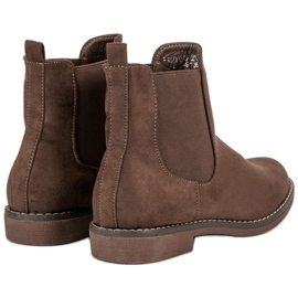 Super Mode Bottines Chelsea en daim kaki 4