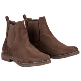 Super Mode Bottines Chelsea en daim kaki 5