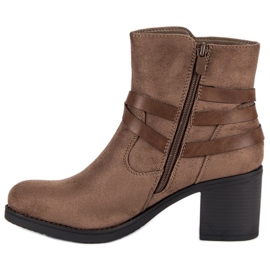 Super Mode Bottines en daim brun 3