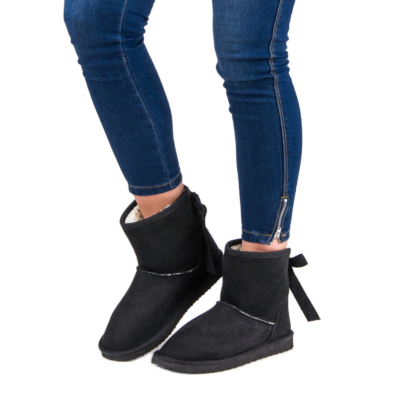 Seastar Bottes de neige en daim le noir 1