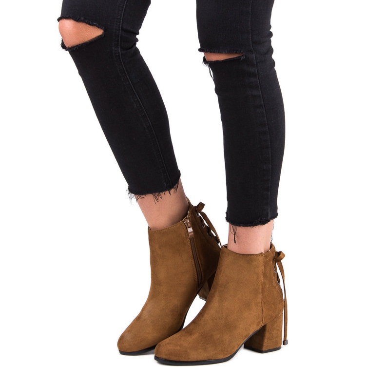 Bottes en daim pour femmes brun 1