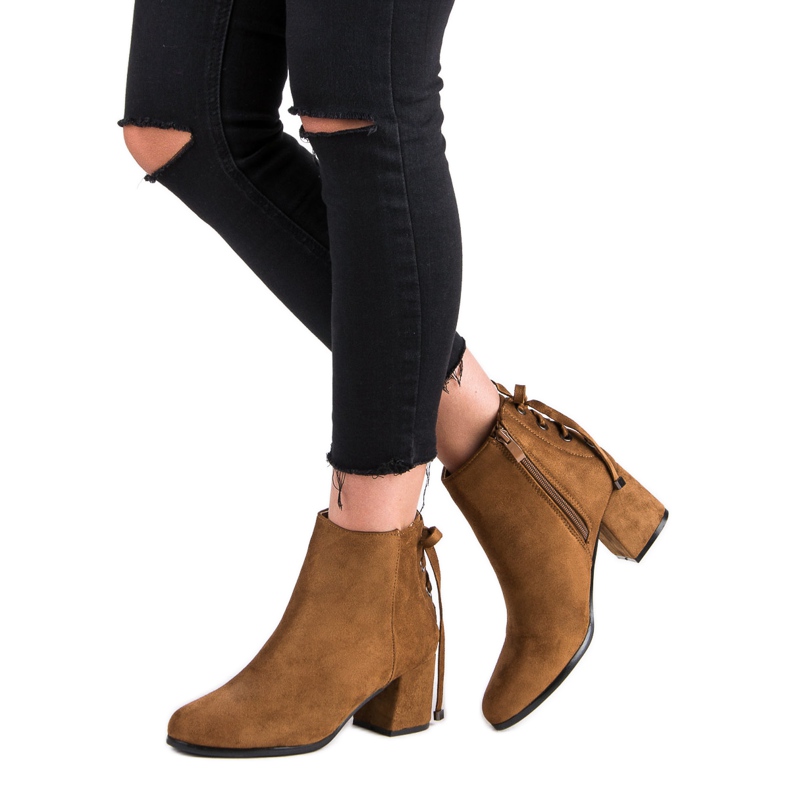 Bottes en daim pour femmes brun 2