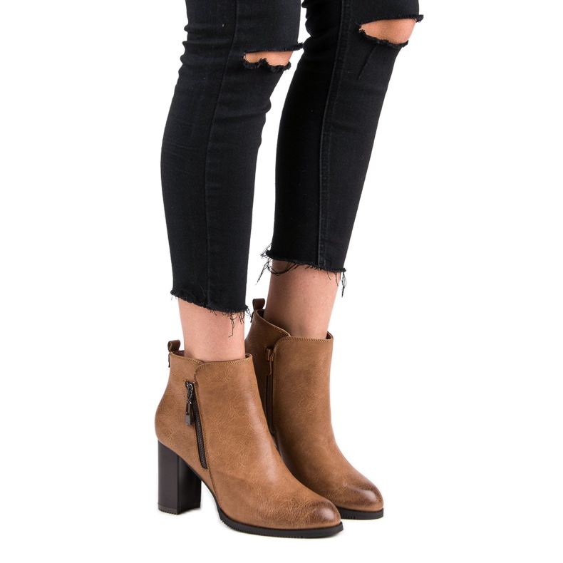 Super Mode talons hauts camel brun 1