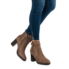 Super Me Bottines en daim sur un bar brun 1