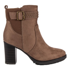 Super Me Bottines en daim sur un bar brun 3