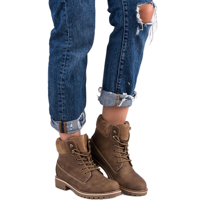 Super Me Trappeurs noués brun 1 Super Me Trappeurs noués brun 1