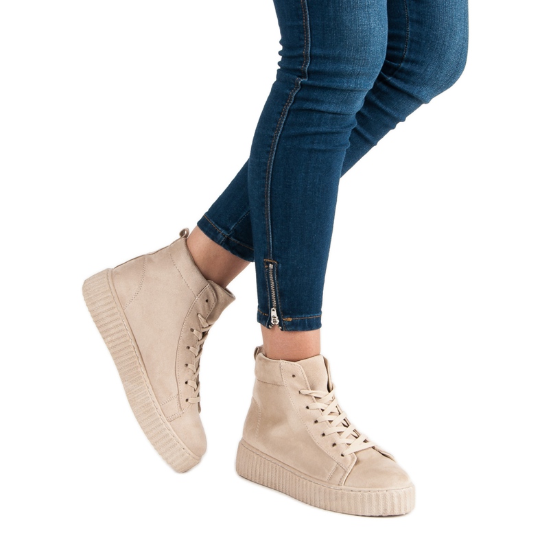 Wilady Baskets Au dessus de la cheville brun 2