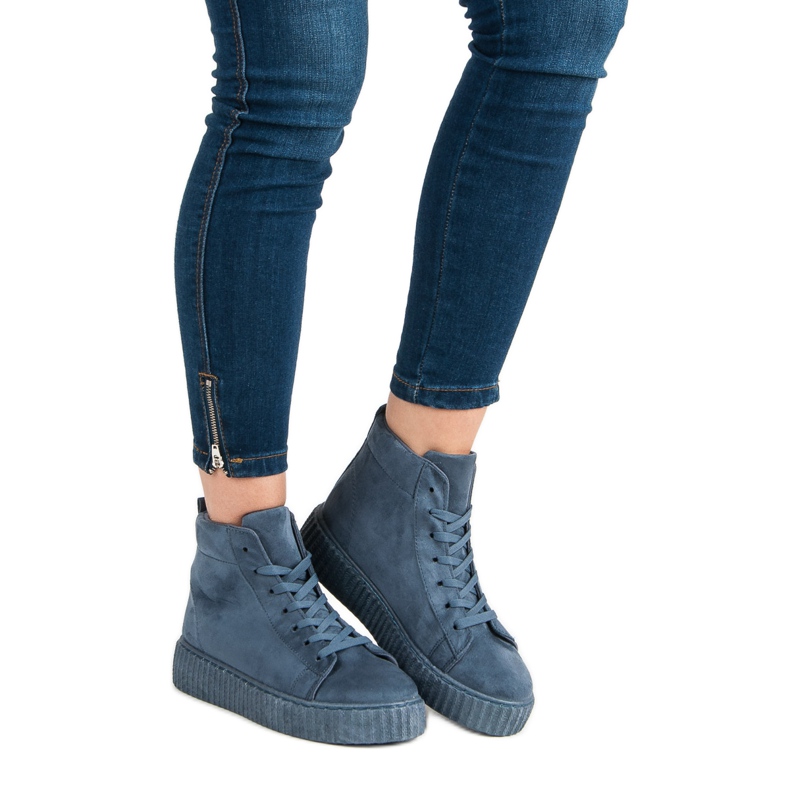 Wilady Baskets sur la cheville bleu 1