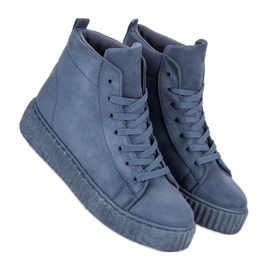 Wilady Baskets sur la cheville bleu 2