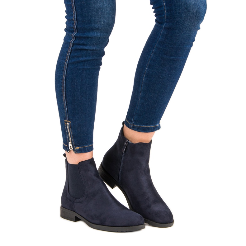 Bottines Chelsea en daim bleu 2