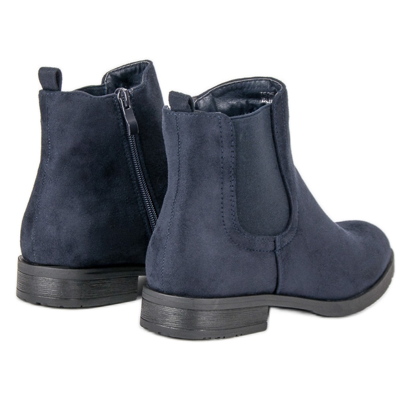 Bottines Chelsea en daim bleu 1