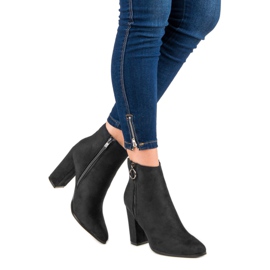 Super Mode Bottines à talons en daim le noir 3