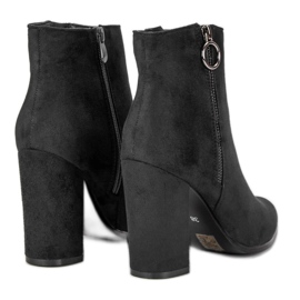 Super Mode Bottines à talons en daim le noir 6