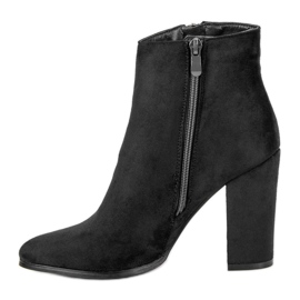 Super Mode Bottines à talons en daim le noir 5