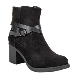 Super Mode Bottines en daim le noir 1