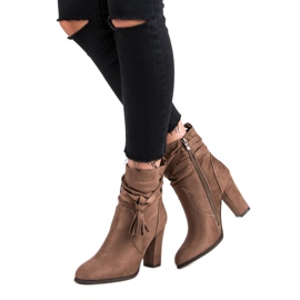 Nio Nio Bottines Chelsea en daim à talons hauts brun 6