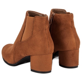 Nio Nio Bottines Chelsea en daim à talons hauts brun 3
