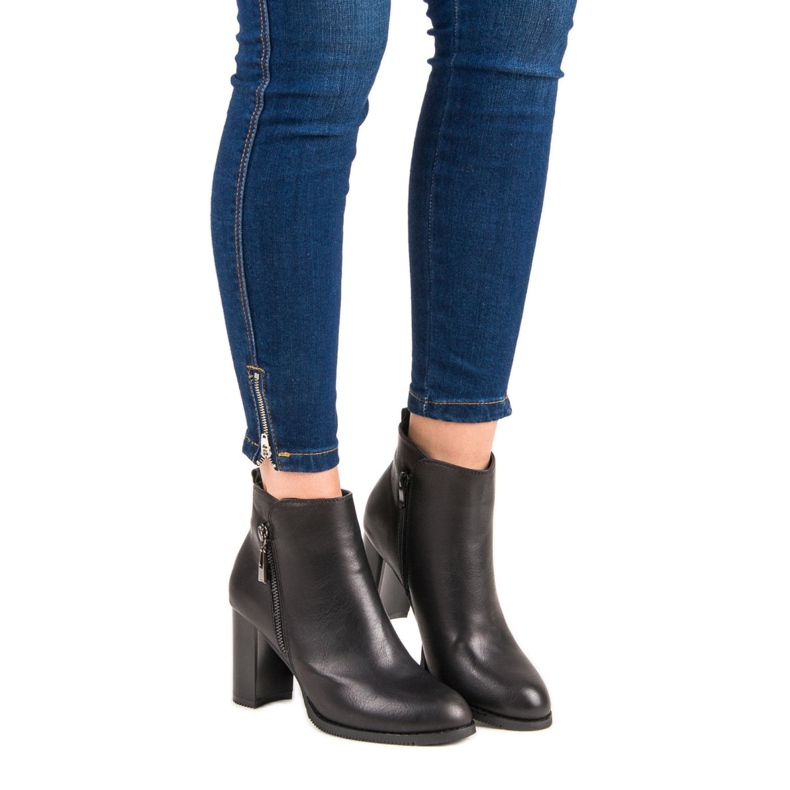 Super Mode Bottines noires à talons le noir 1