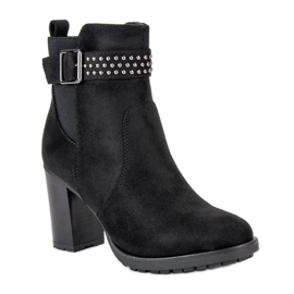 Super Me Bottines en daim sur un bar le noir 1