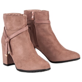 Bottes poudre en daim rose 5