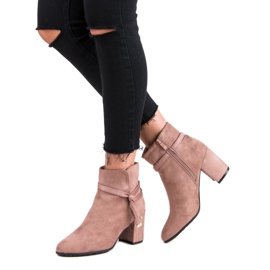 Bottes poudre en daim rose 2