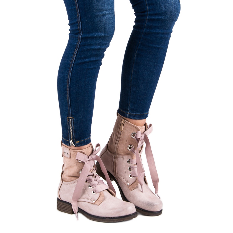 Bestelle Sacs à poudre en daim multicolore rose 1