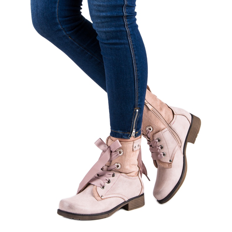 Bestelle Sacs à poudre en daim multicolore rose 2