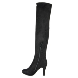 Super Me Bottes en daim sur un talon haut le noir 4