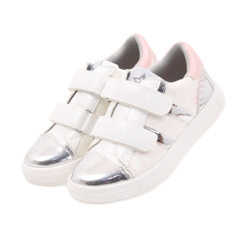 American Club Baskets, chaussures de sport américaines 16699 rose gris blanc 3