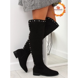 Cuissardes avec perles, noir 688-5 noir 1