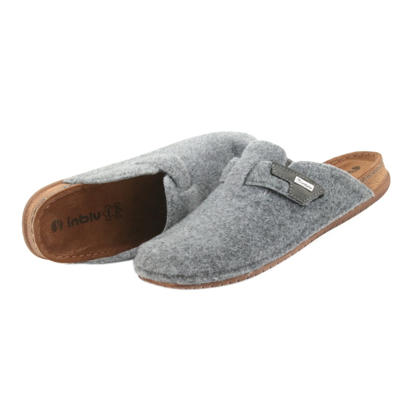 Chaussons feutre attachés Inblu TH014 gris 4