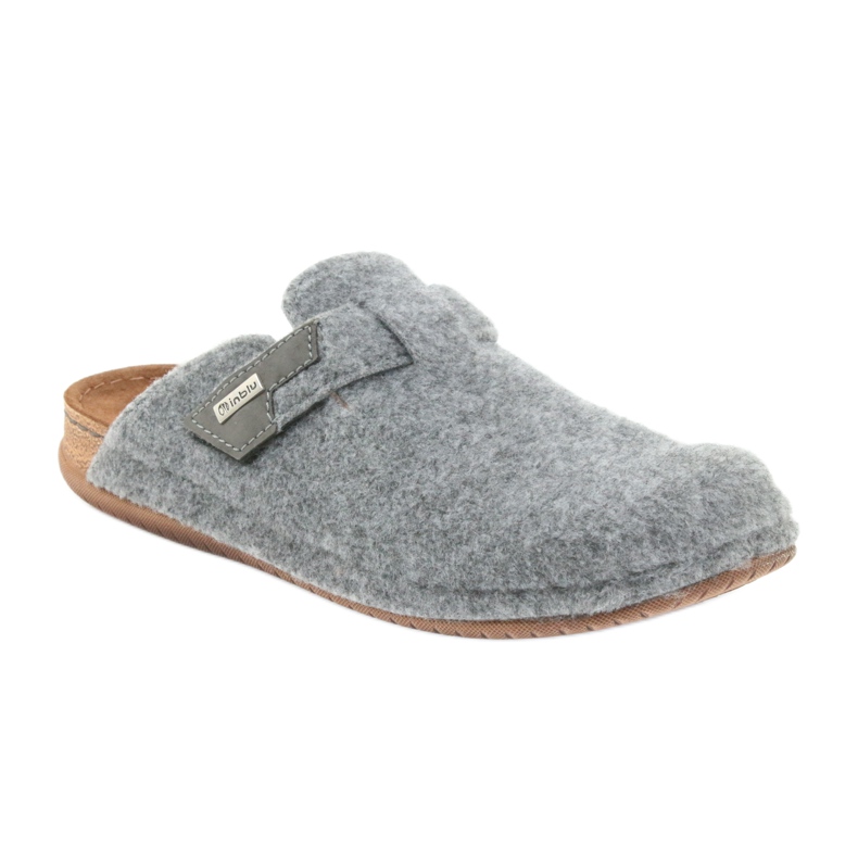 Chaussons feutre attachés Inblu TH014 gris 1