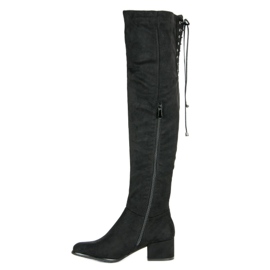 Queentina Bottines en daim noir le noir 3