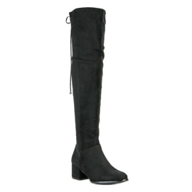 Queentina Bottines en daim noir le noir 2