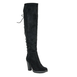 Cm Paris Bottes en daim sur un pilier le noir 4