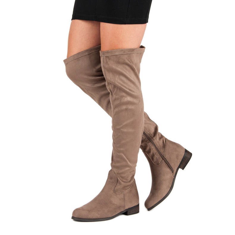 Cm Paris Cuissardes classiques en daim brun 1