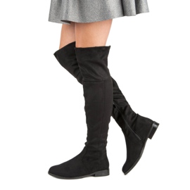 Super Me Cuissardes à talons plats noir 1