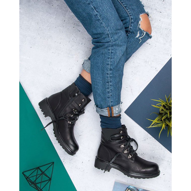 Janessa Travailleurs à lacets noirs le noir 1